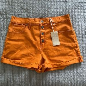 New Madewell burnt orange denim shorts